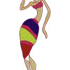 Tribal African Woman Wall Art Embroidery Design