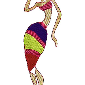 Tribal African Woman Wall Art Embroidery Design