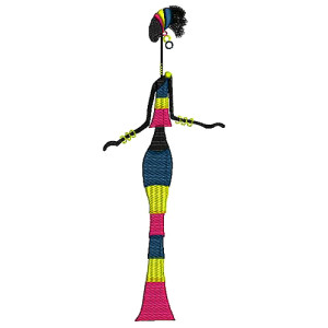 African Triptic Wall Art Embroidery Design