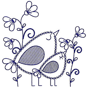 Mountain Bluebird Wall Art Embroidery Design