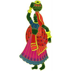Panihari Indian Village Girl Embroidery Design