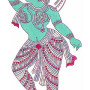 Traditional Dancing Motif Embroidery Design