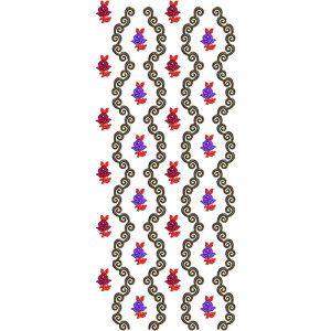 Abaya AllOver Embroidery Design 12403