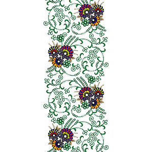 Rajwada Wedding Zal Saree Embroidery Design