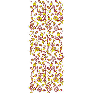 Floral Pattern Folk Style Allover Embroidery Design 22781