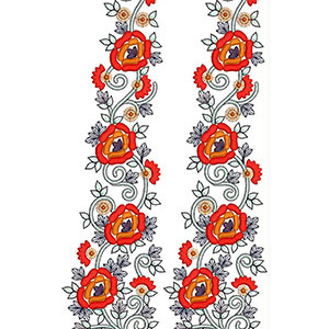 Blade Cutting China Daman Embroidery Design 23034