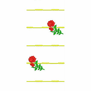 Zigzag Line With Flower Allover Embroidery Design 24410