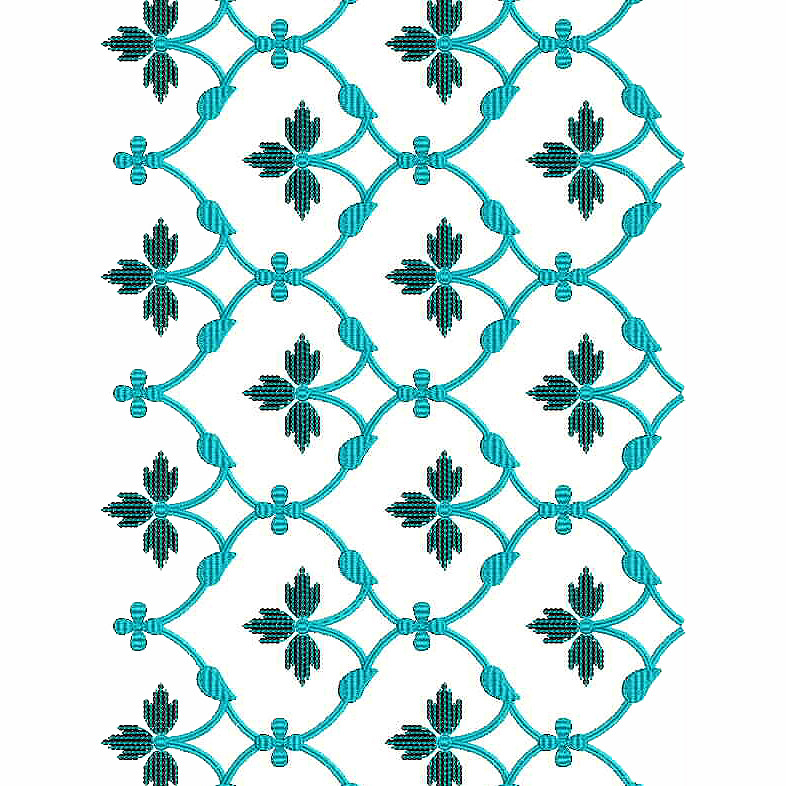 Leaf And Net Shape Allover Embroidery Designs 25528