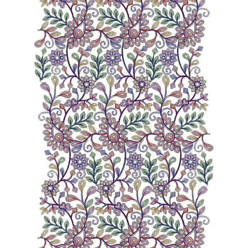 Chain Stitch Shawl Embroidery Design