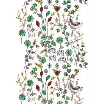 Sequins With Flat Elephant Allover Embroidery Design 24927