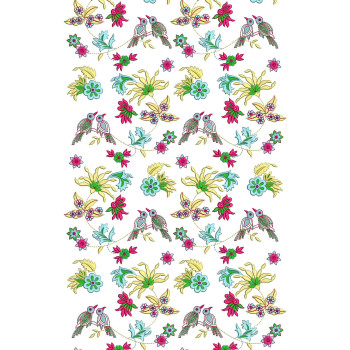 Flat With Sequins Bird Allover Embroidery Design 24925