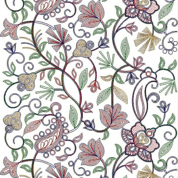 Kashmiri Shawl Chain Stitch Embroidery Design 25025