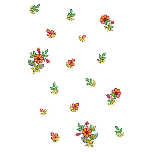 Natural Leaf Elegant Look Flat Plus Sequins Allover Design 24931