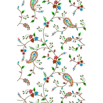 Paisley All Over Embroidery For Blouse