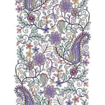 Paisley Kashmiri Style Shawl Embroidery Design 25081