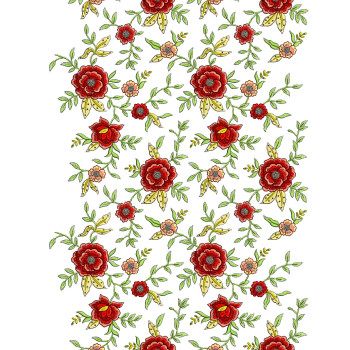 Peony Flower Wedding Gown Embroidery Deisgn 24985