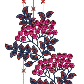 Unique Flower Style Curtain Embroidery Design 25051