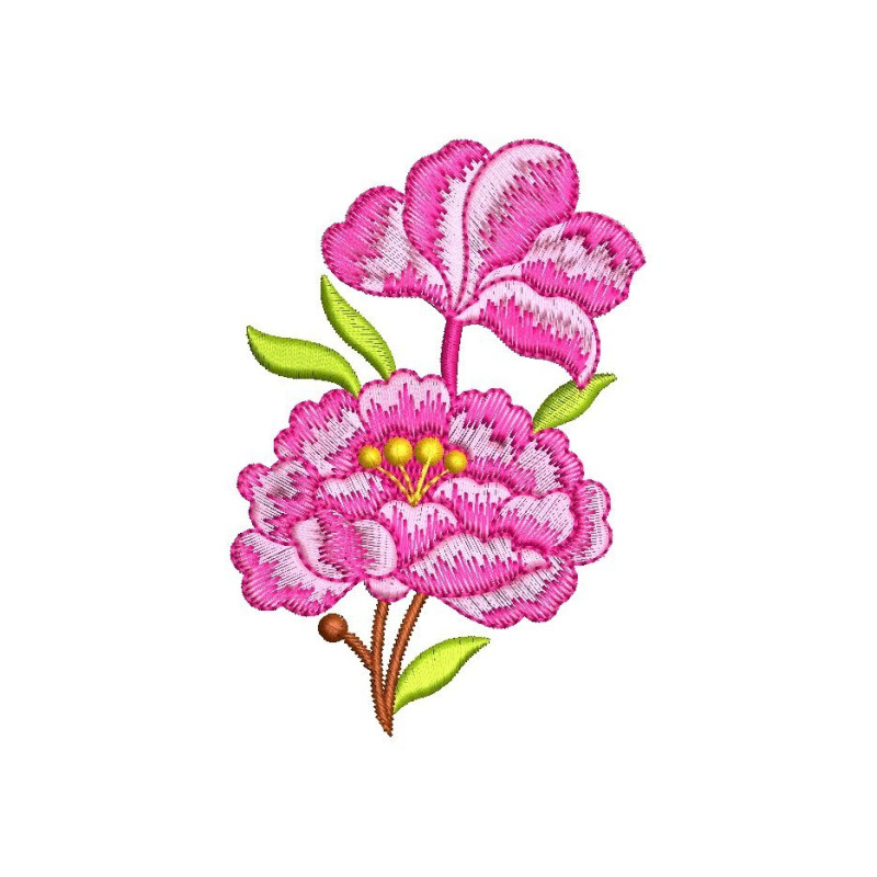 Charming Stylized Rose Embroidery Design