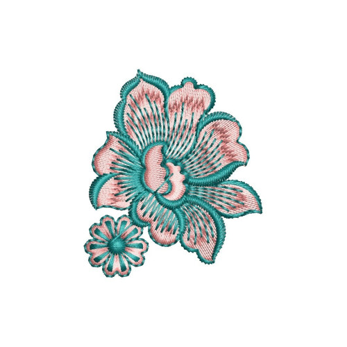 Delicate Peony Applique Embroidery Design