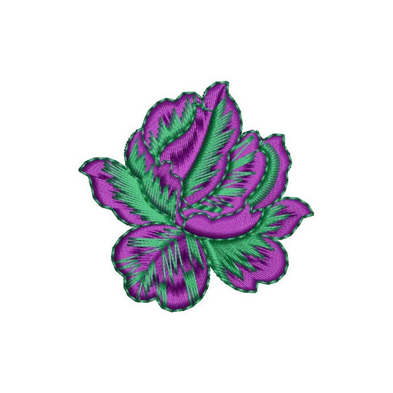 Delicate Two-Tone Rose Embroidery Design