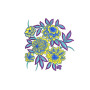 Large Vibrant Botanical Embroidery Design (2 Colors, 18cm x 16.7cm)