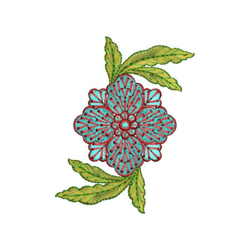 Vibrant Indian Floral Applique Embroidery Design