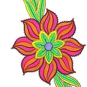Beautiful Floral Machine Embroidery Design