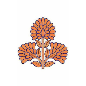 Two Color Floral Embroidery Designs