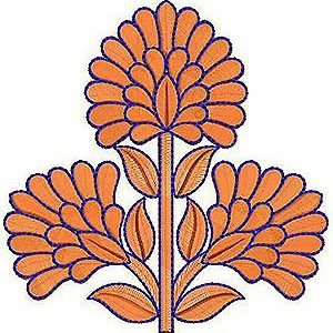 Two Color Floral Embroidery Designs