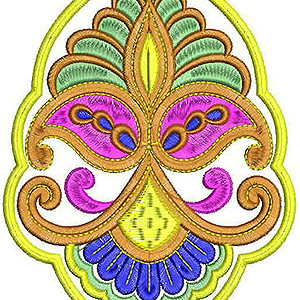 Crown Ornament Style Patch Embroidery Design