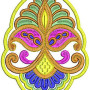 Crown Ornament Style Patch Embroidery Design