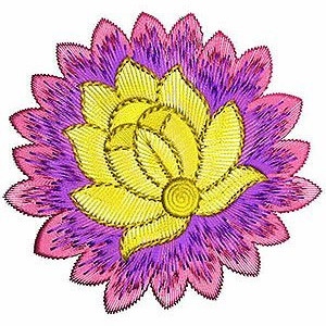 Shaded Floral Embroidery Design