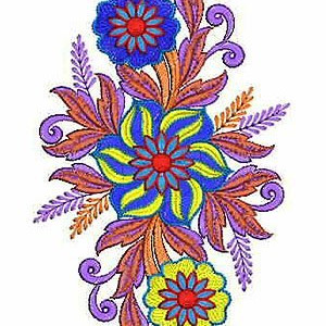 Center Floral Embroidery Design