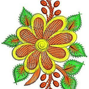 Japaneses Sheath Dress Applique Embroidery Design