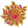 Light Dark Thread Rose Floral Embroidery Design