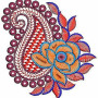 Paisley With Flower Embroidery Patch