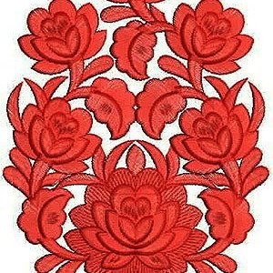 Red Flower Applique Embroidery 1355