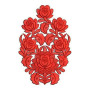 Red Flower Applique Embroidery 1355