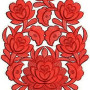 Red Flower Applique Embroidery 1355