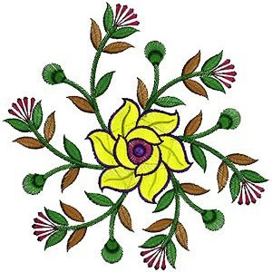 Traditional Embroidery Design For Corner Patch Work 14560