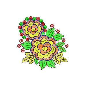 Sharp Shoulder Rib Tunic Applique Embroidery Design