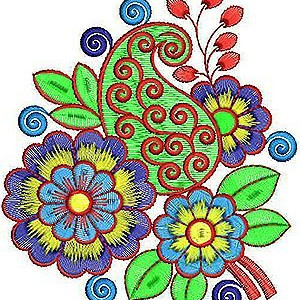 ART Paisley Floral Applique Embroidery Design
