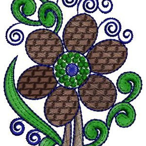 Crown Ornament Style Patch Embroidery Design 15254