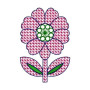 Checkered Stitch Flower Embroidery Design