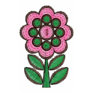 Round Floral Embroidery Design Lovely Applique Work 15283