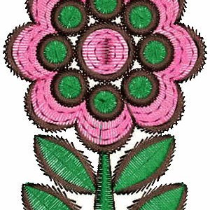 Round Floral Embroidery Design Lovely Applique Work 15283