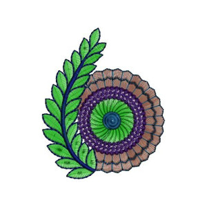 African Saree Embroidery Applique Design 15284