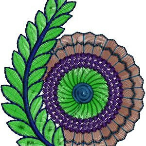 African Saree Embroidery Applique Design 15284