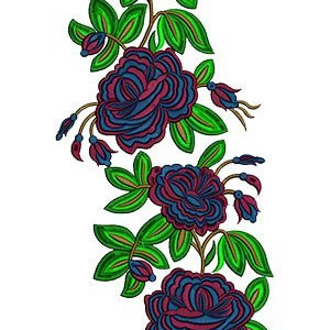 Floral Embroidery Corner Wall Art 15861