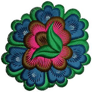 China Rose Embroidery Patchwork Design 16388